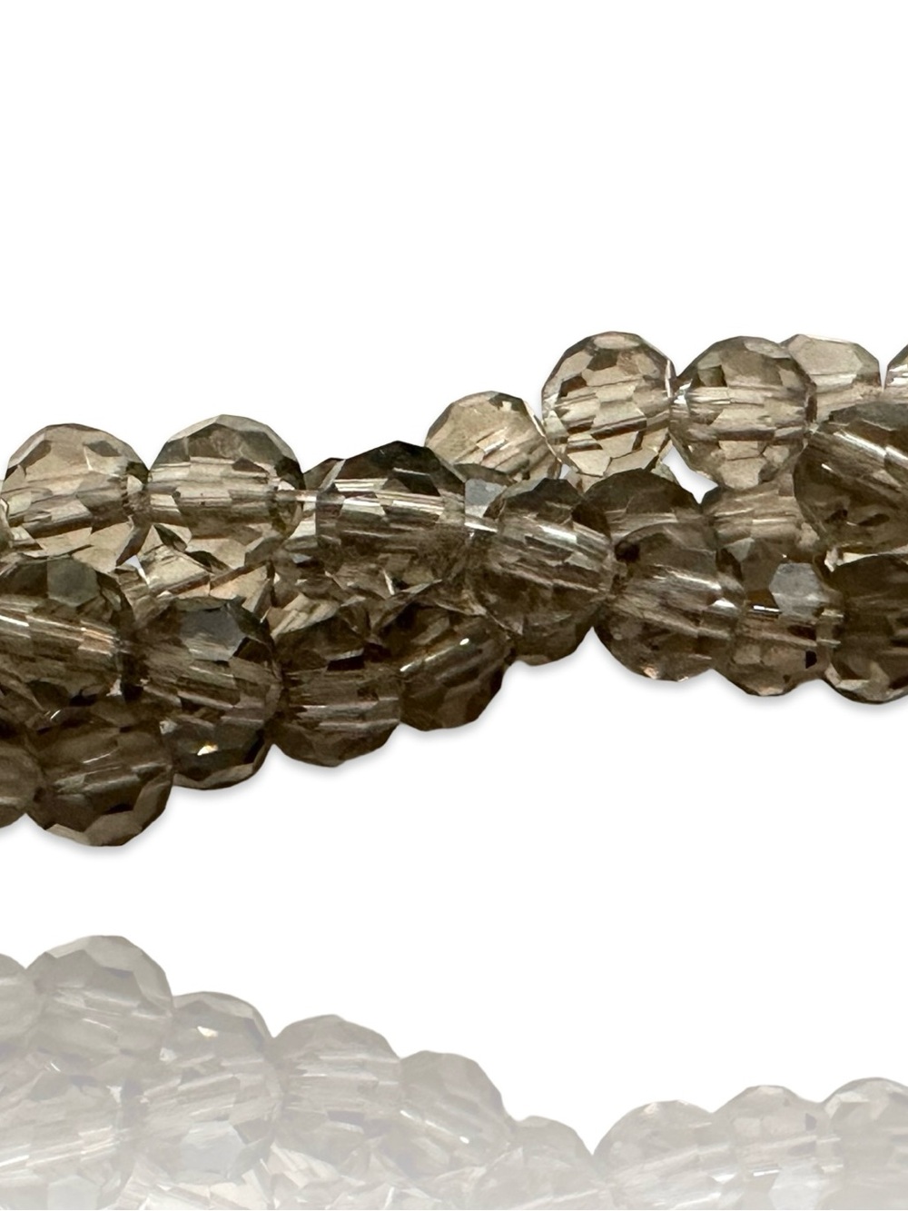 3 for $25 Two (2) 13” Strands Smokey Purple Faceted Round Glass Beads, 3mm